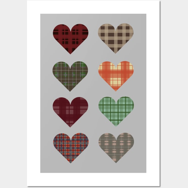 Checkered Hearts Wall Art by LochNestFarm